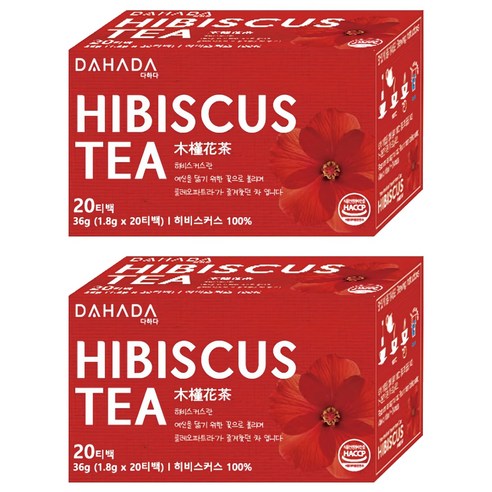 다하다 히비스커스티 20p, 1.8g, 20개입, 2개
