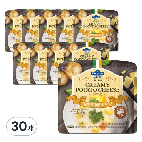 폰타나 크리미 포테이토 치즈 전자레인지용 수프, 180g, 30개