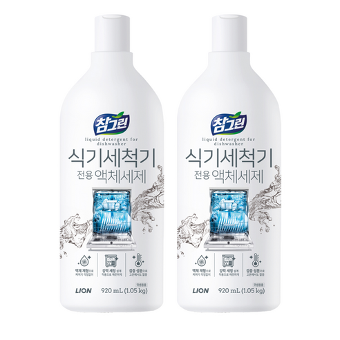 참그린 식기세척기용 액체 세제, 920ml, 2개