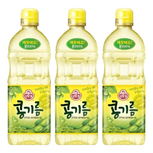 오뚜기 콩기름, 900ml, 3개
