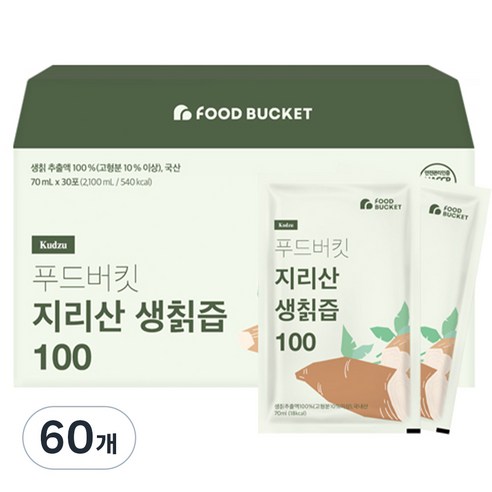 푸드버킷 지리산 생칡즙 100, 180개, 70ml