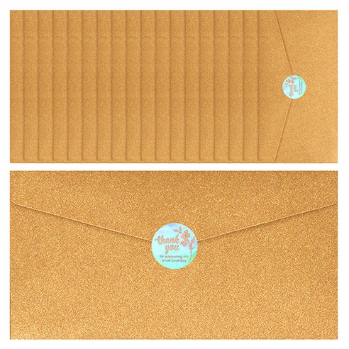 체리쉬 영아트 감사 봉투 20p + 스티커 30p, 골드(봉투), 홀로그램(스티커), 1세트