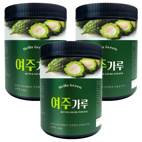 헬로우그린 여주 분말 가루, 240g, 3개