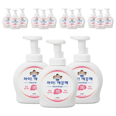 아이깨끗해 핸드워시 용기형 상큼한레몬향, 490ml, 15개