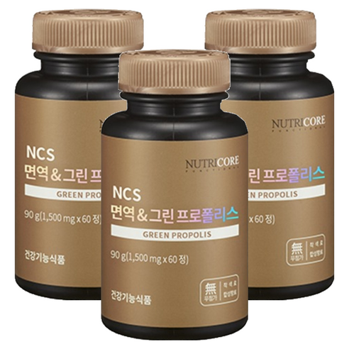 뉴트리코어 NCS 면역 앤 그린 프로폴리스, 60정, 3개
