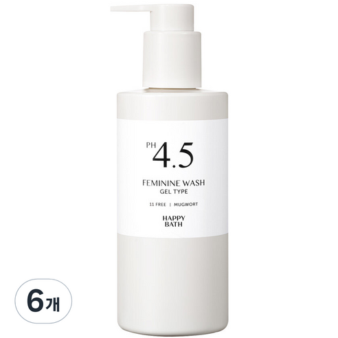 해피바스 PH4.5 약산성 쑥 젤타입 여성청결제, 6개, 250g