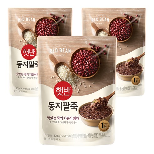 햇반 동지팥죽, 420g, 3개