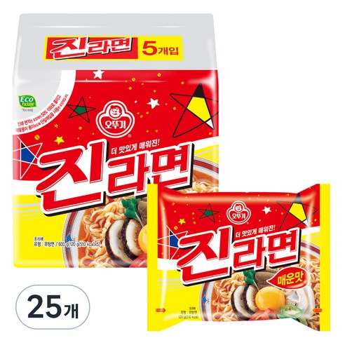 오뚜기 진라면 매운맛 120g, 25개