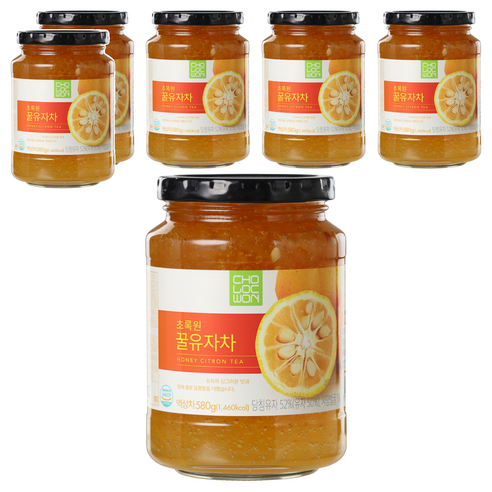 초록원 꿀유자차, 580g, 1개입, 6개