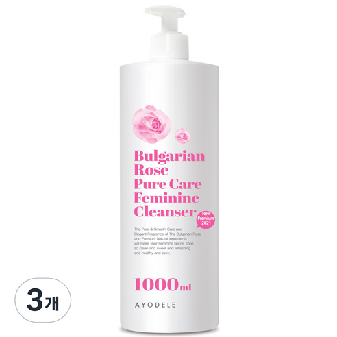 아요델 불가리안로즈 퓨어케어 여성청결제, 3개, 1000ml