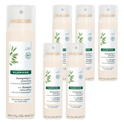 클로란 오트 앤 세라마이드 드라이 샴푸 민감 모든 두피용 오트향, 150ml, 6개