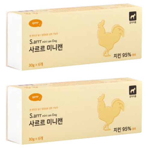 동원아르르 강아지 사르르 미니캔 독 30g 6p, 치킨, 180g, 2개