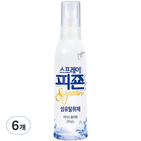 스프레이 피죤 섬유탈취제 강력탈취 시그니처, 80ml, 6개, 아이스 플라워