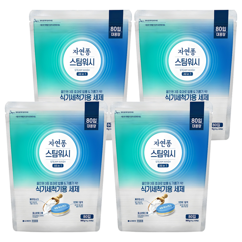 자연퐁 스팀워시 식기세척기용 세제 베이킹소다, 800g, 4개