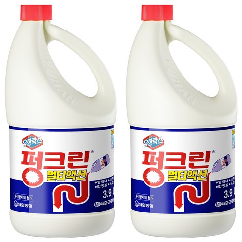 유한락스 펑크린 멀티액션 세정제 용기, 3.9L, 2개