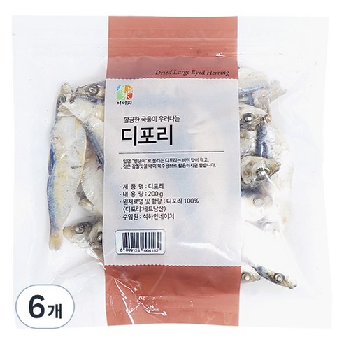 이미지 국물용 디포리, 200g, 6개