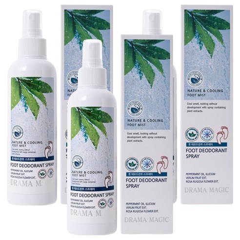 드라마 매직 풋 데오드란트 스프레이, 200ml, 3개