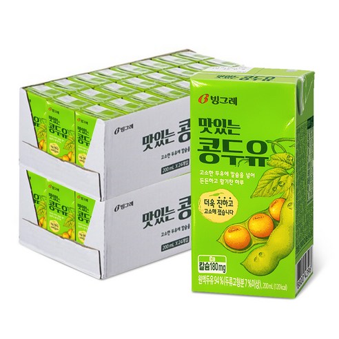 빙그레 맛있는 콩두유, 200ml, 48개입