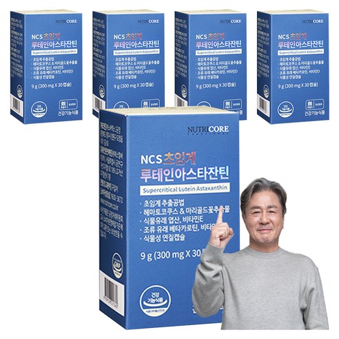 뉴트리코어 초임계 루테인아스타잔틴, 30정, 5개