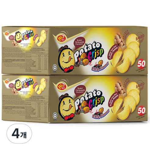 포테이토 크리스프 스낵 바베큐맛 50개입, 1kg, 4개