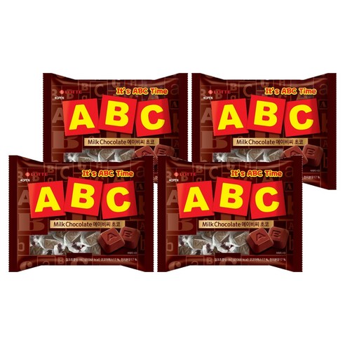 ABC 초콜릿, 187g, 4개