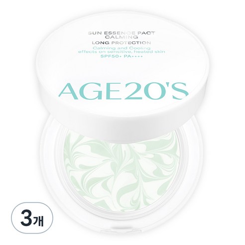 에이지투웨니스 선 에센스 팩트 카밍 롱프로텍션 미니 SPF50+ PA++++, 3개