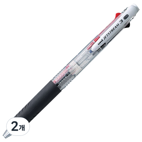 제트스트림 3색 펜 0.38mm SXE3-400-38, 투명, 2개