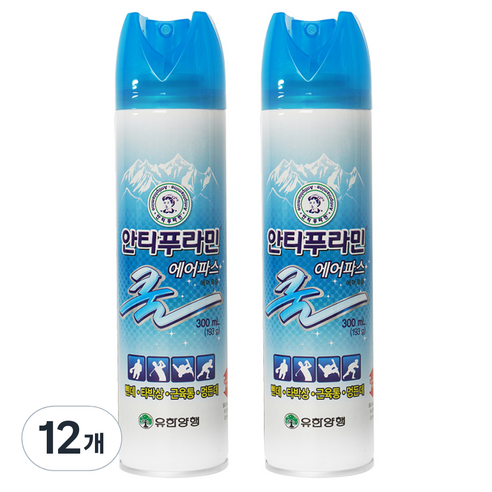 안티푸라민 유한양행 안티푸라민 쿨 에어파스 300ml, 1개입, 12개
