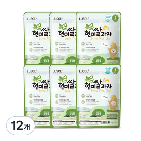 루솔 현미쌀과자, 검정콩, 12개