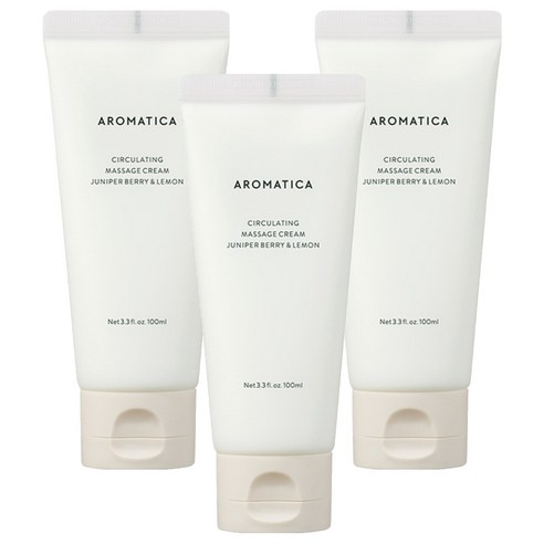 아로마티카 쿨링 릴리프 마사지 바디크림 주니퍼베리 & 레몬, 3개, 100ml