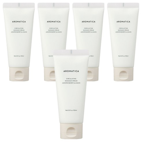 아로마티카 쿨링 릴리프 마사지 바디크림 주니퍼베리 & 레몬, 5개, 100ml