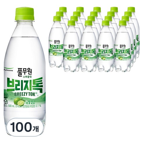 풀무원샘물 브리지톡 탄산수 라임, 500ml, 100개