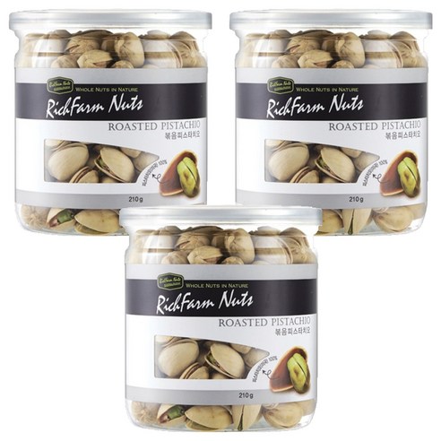 리치팜너트 볶음 피스타치오 캔 시모, 210g, 3개