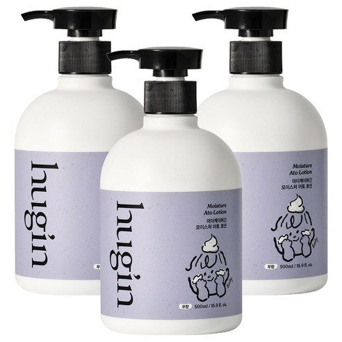 마더케이 허긴 유아용 모이스처 아토 대용량 로션 무향, 500ml, 3개