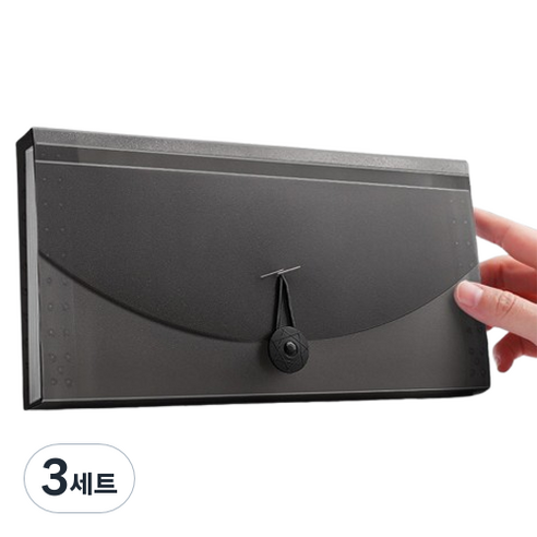 올인셀 다기능 13칸 아코디언 파일 263 x 140 mm + 스티커 세트, 블랙(파일), 3세트