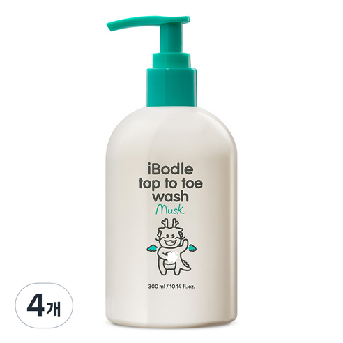 아이보들 유아용 탑투토 올인원워시 머스크, 300ml, 4개