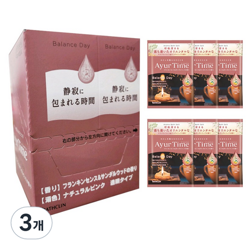 바스크린 아유르타임 입욕제 밸런스데이 PACKET 6p, 240g, 3개