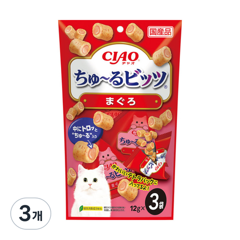 챠오츄르 이나바 고양이 비츠 CS-171 3p, CS-171 참치, 36g, 3개