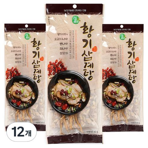 선율 황기 삼계탕 삼계오리 백숙재료, 12개, 80g