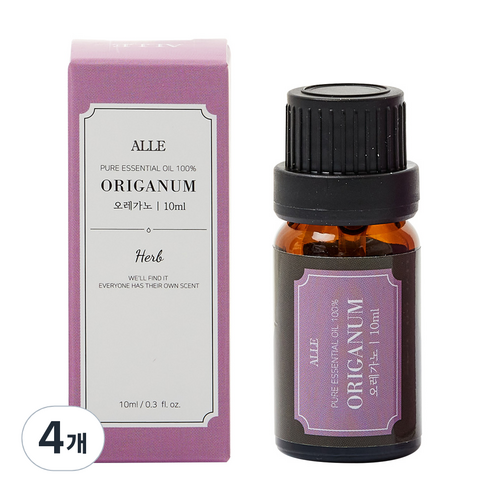알레 퓨어 에센셜 오일 백프로 오레가노, 10ml, 4개