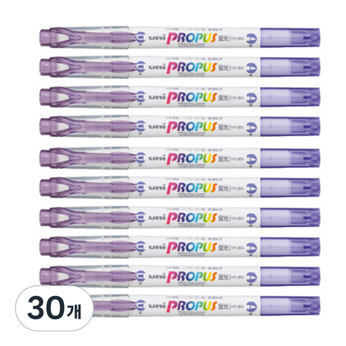 미쯔비시 유니 프로퍼스 소프트라인 PUS-102T 형광펜, 라벤더, 30개