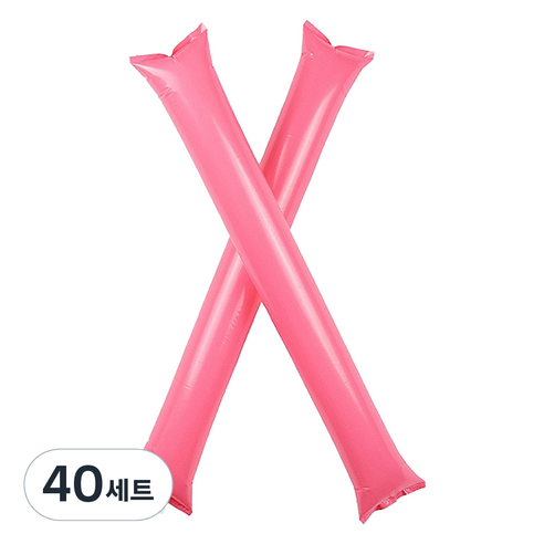 만들하비 컬러 막대 체육대회용 응원풍선 양쪽 세트, 핑크, 40세트