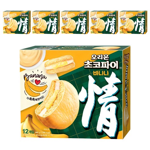 오리온초코파이 바나나맛 케이크, 444g, 6개