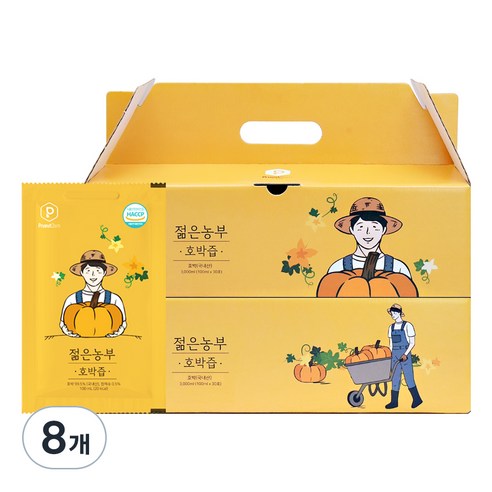 푸릇담 국내산 젊은농부 호박즙, 3L, 8개