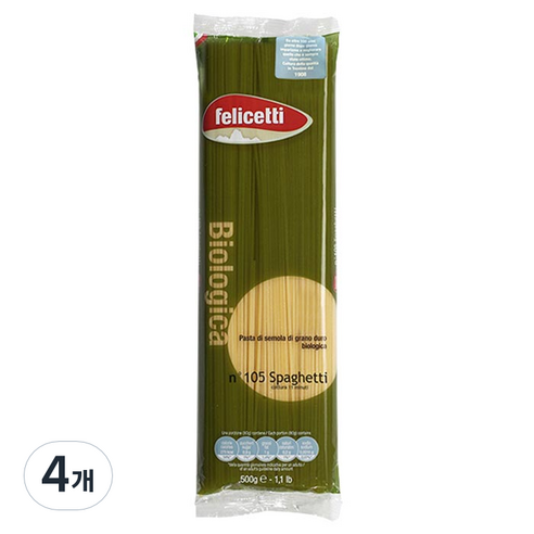 펠리체티 유기농 스파게티, 500g, 4개