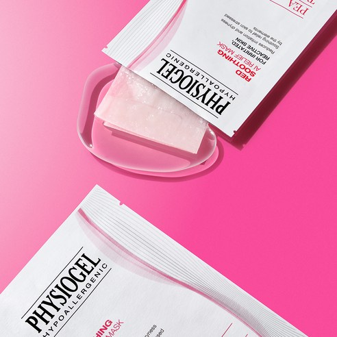 화끈거리는 피부, 피지오겔 레드수딩 AI 릴리프 마스크팩으로 즉각적인 진정 효과를 경험하세요.