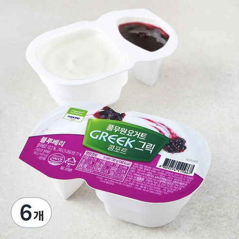 풀무원 그릭콩포트 블루베리 요거트, 140g, 2개입, 3개