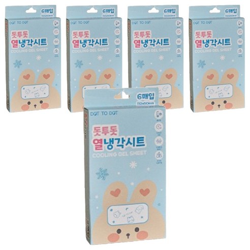 아가드 돗투돗 열냉각시트 쿨 해열 냉찜질팩 쿨링패치 블루, 6개입, 5개