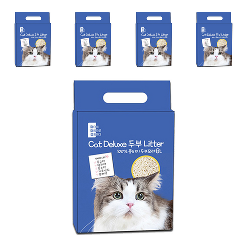 마마쇼 디럭스 가는입자 두부모래 3kg, 8L, 5개, 오리지널