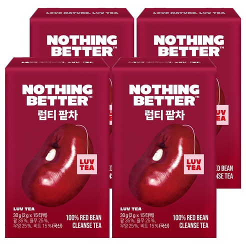 럽티 팥차 티백, 2g, 15개입, 4개